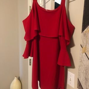 Red size medium cold shoulder mini dress